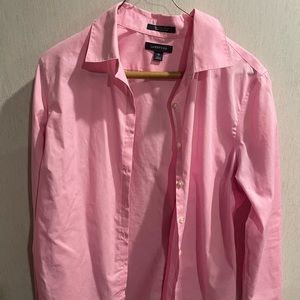 Lands end pink button up